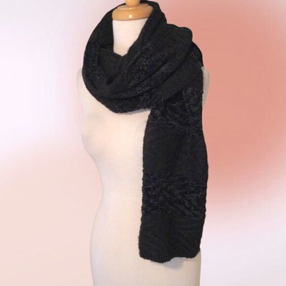 Inc International Concepts Black Long Oblong Scarf NWT - Picture 3 of 12